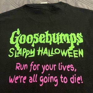 🎃GOOSEBUMPS RARE SLAPPY HALLOWEEN Official Film Grip Dept T Shirt Tee RL Stine